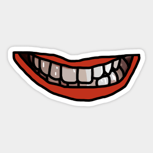 White Teeth Red Lips Mouth Sticker